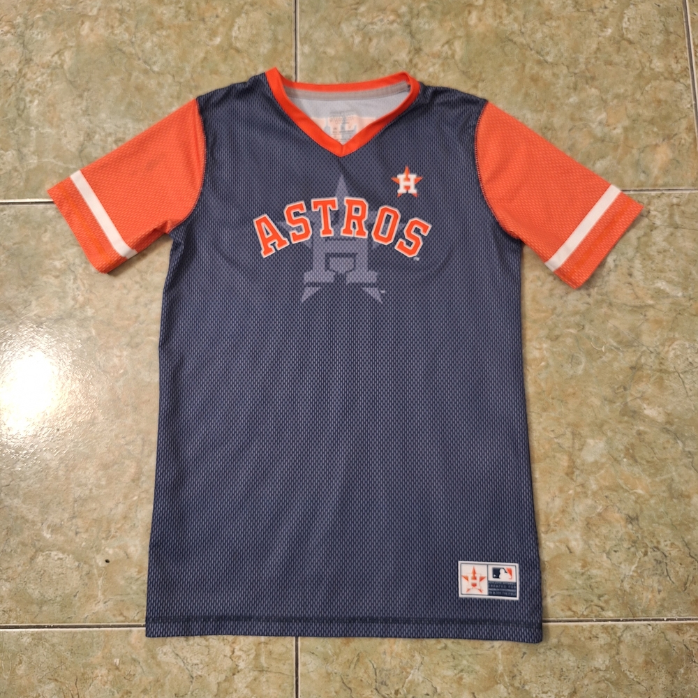 Nike Blue and Orange Astros Jersey